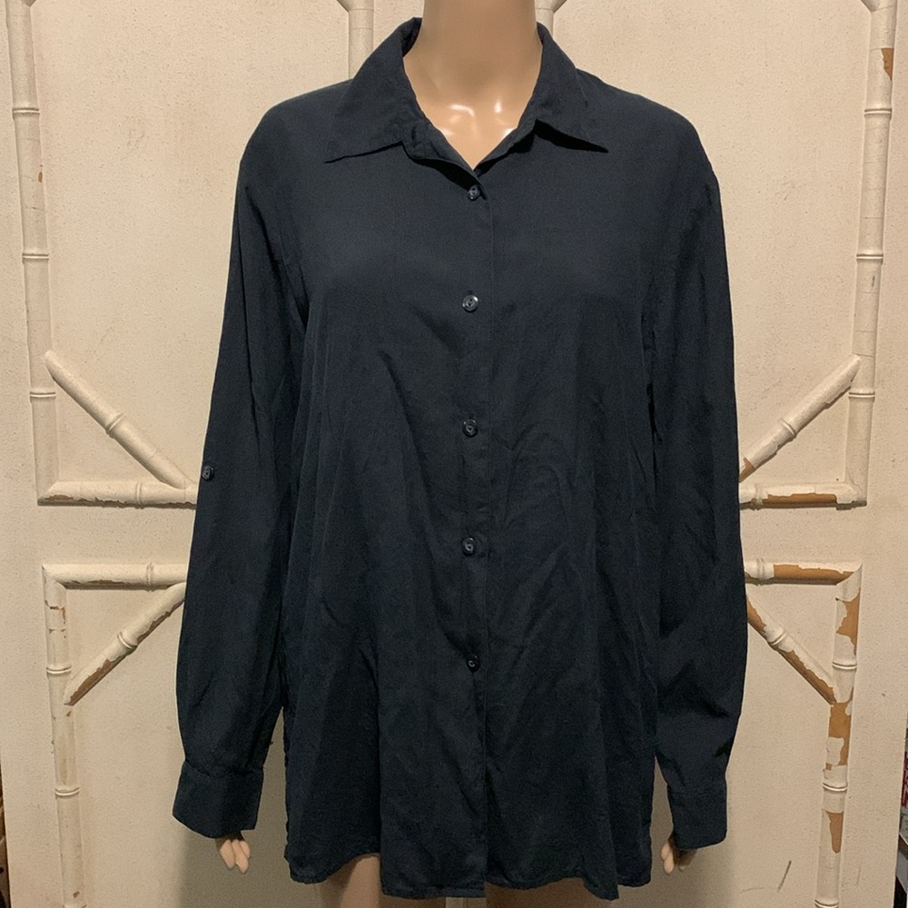 Vintage Silk Button Down Blouse - Picture 2 of 8